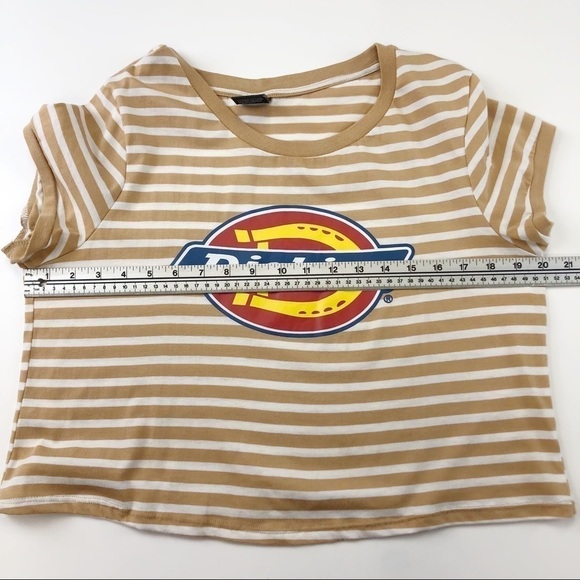 Dickies crop womens tee Iconic logo short sleeve stripes Womens Size XL - Picture 4 of 4